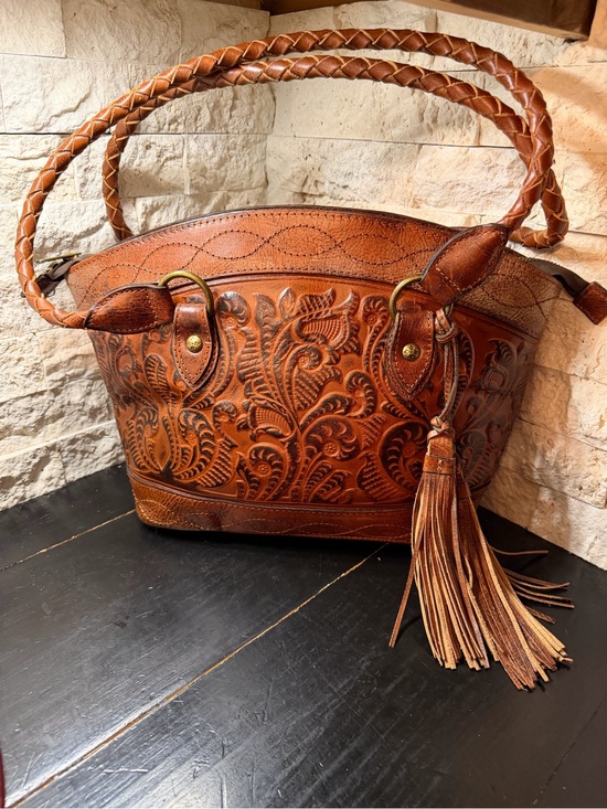 Patricia Nash Handbags - Patricia Nash Zorita Satchel Floral Tooling Triple Compartment Leather Bag